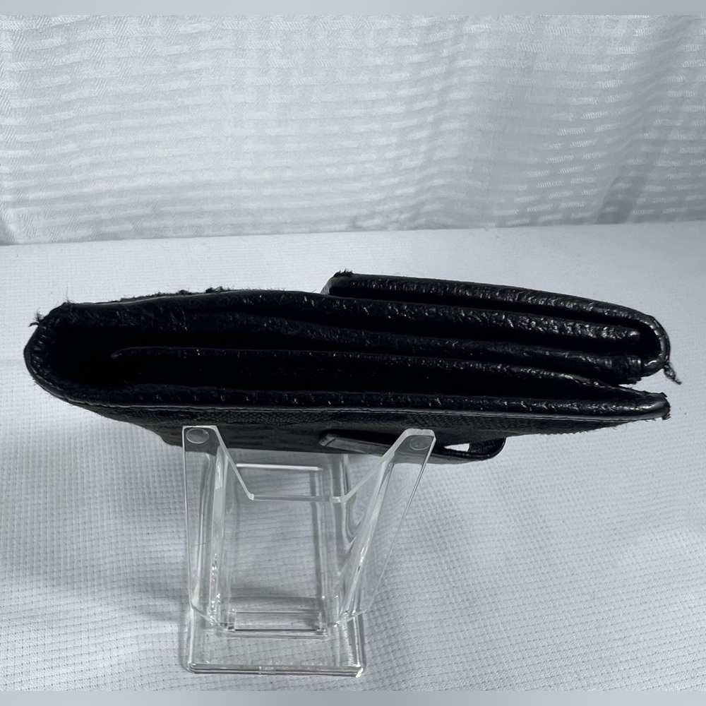 1023: Gucci GG Black Canvas Continental Wallet Leather Trim - Picture 5 of 10